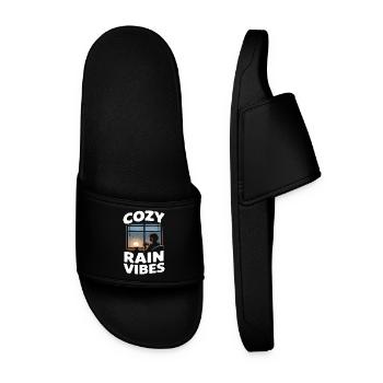 Cozy Rain Vibes Regen - Männer Badelatschen - Schwarz - Vorne