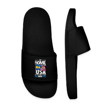 Nicaragua Flag Pride & Home - Men’s Pool Sliders - black - Front