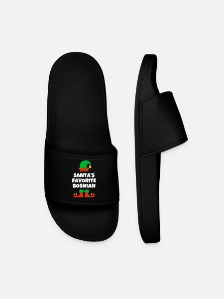 Santa's Bosnian Favorite - Men’s Pool Sliders - black