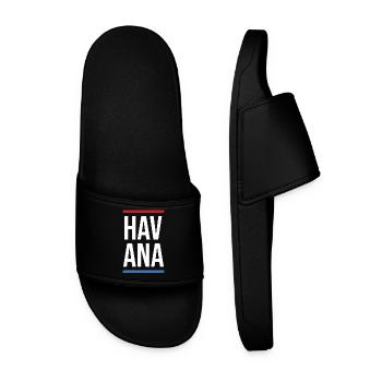 Havana Bold Mono avec des rayures rouge-bleues - Claquettes Homme - noir - Devant