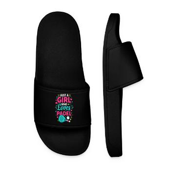 Padel girl padel player padel tennis gift - Men’s Pool Sliders - black - Front