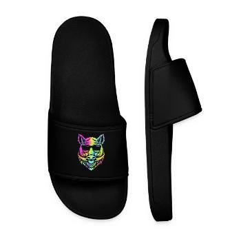 Pig Hunting Hunter Hunting Wild Boar - Men’s Pool Sliders - black - Front