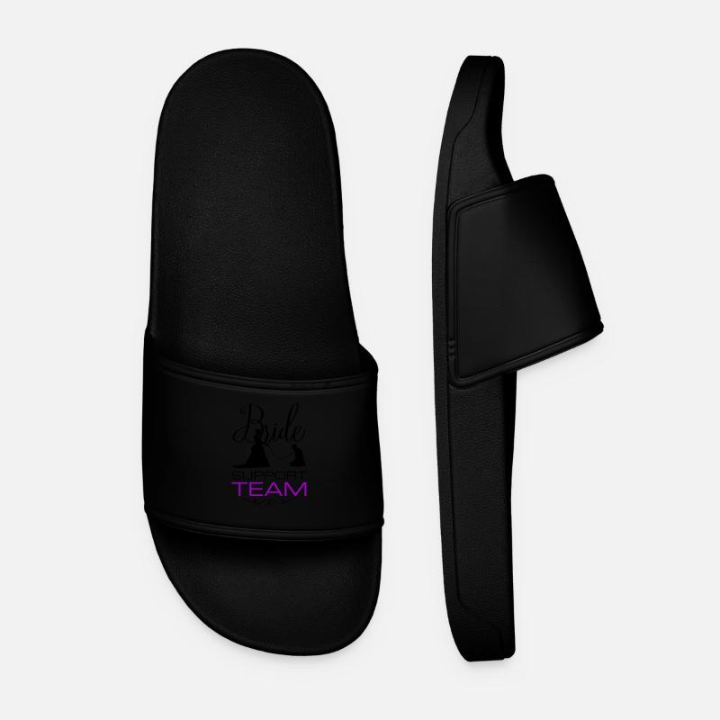 Bride Support Team Wedding - Men’s Pool Sliders - black