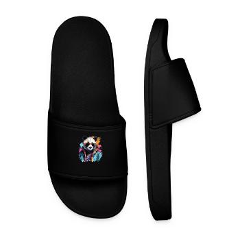 Panda renégat. Design de style graffiti. - Claquettes Homme - noir - Devant