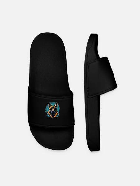 Urban Guardian: Sheepdog street vibes - Men’s Pool Sliders - black