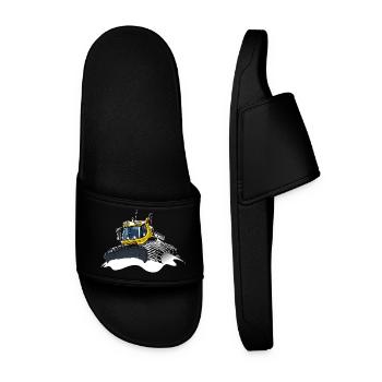 yellow snow shovel snow - Men’s Pool Sliders - black - Front
