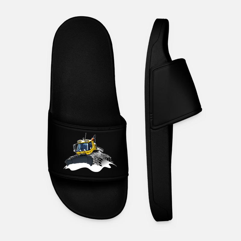yellow snow shovel snow - Men’s Pool Sliders - black