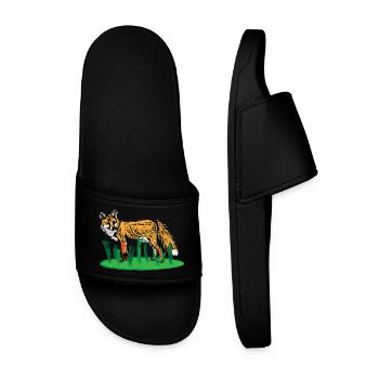 Rotfuchs / Red Fox Design I - Männer Badelatschen - Schwarz - Vorne
