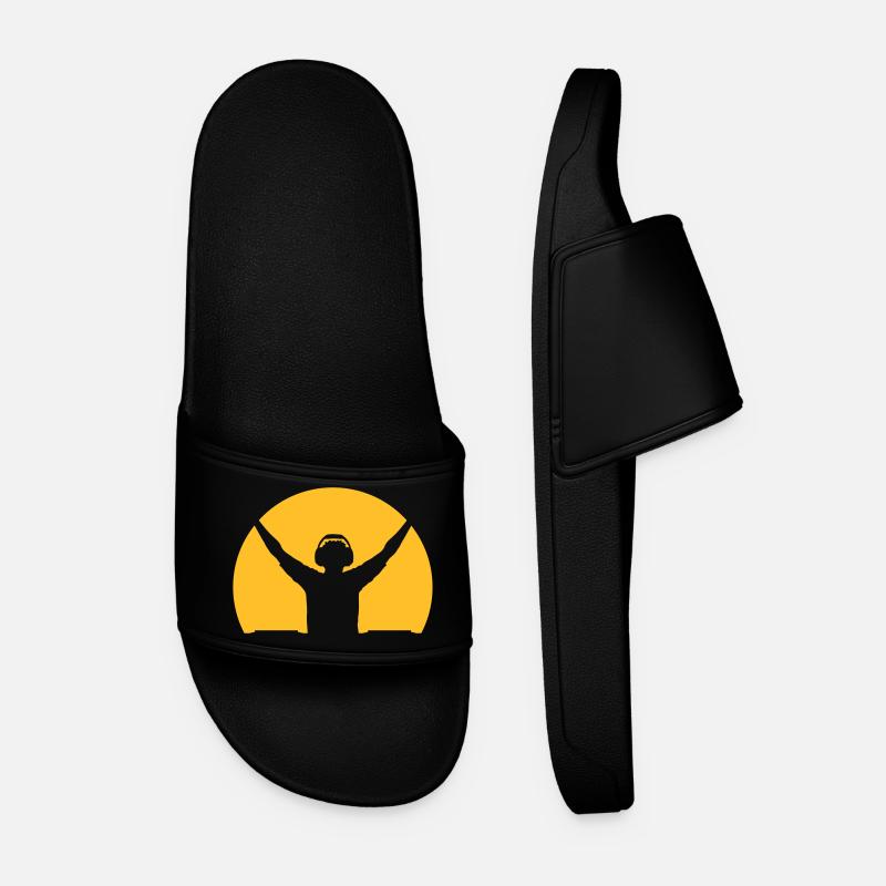Sun silhouette DJ - Men’s Pool Sliders - black