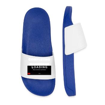 Scrolling Loading Bar University Funny Print - Men’s Pool Sliders - royal blue - Front