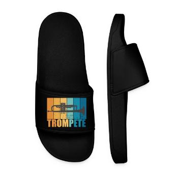 Trompete Vintage Musiker Instrument Geschenk - Männer Badelatschen - Schwarz - Vorne