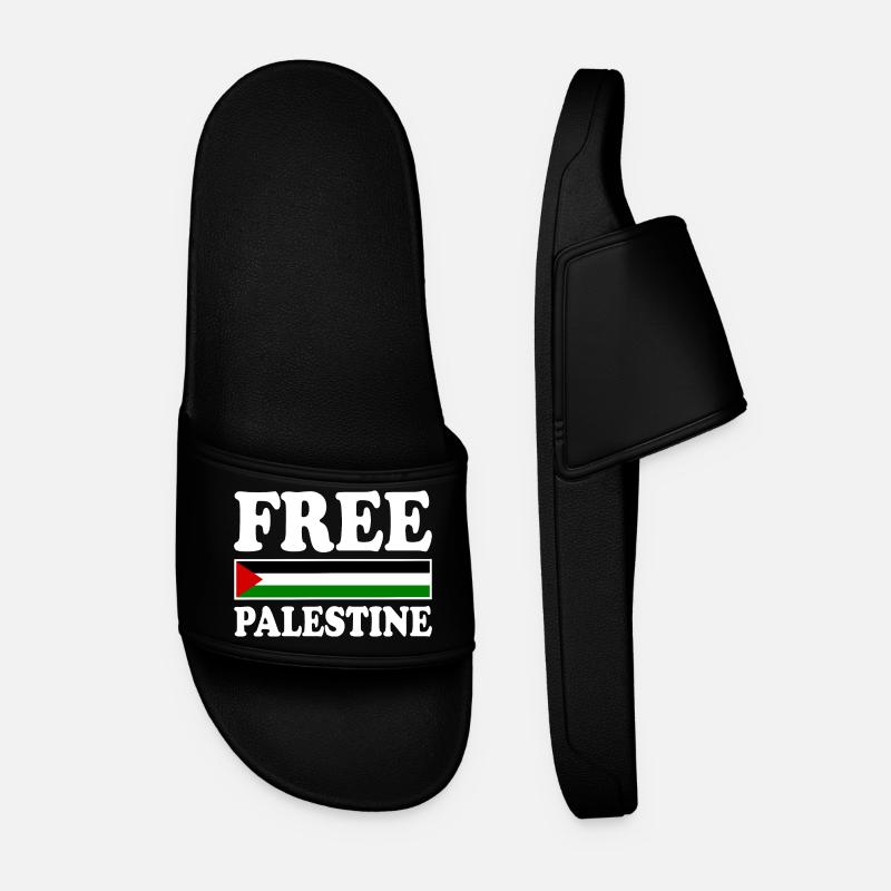 Free palestine - Men’s Pool Sliders - black