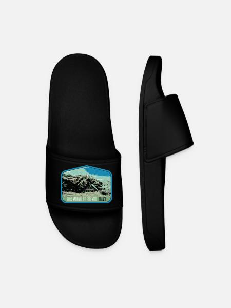 Pyrenees Landscape Escutcheon: Authentic Nature - Men’s Pool Sliders - black
