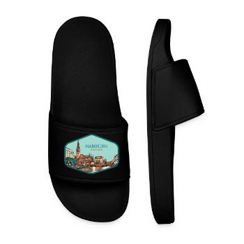 Hamburg, a historic German city - Men’s Pool Sliders - black - Front