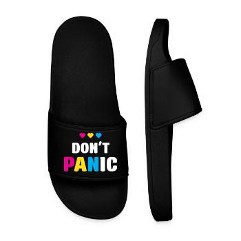LGBT Pride Month - Don't Panic - Men’s Pool Sliders - black - Front