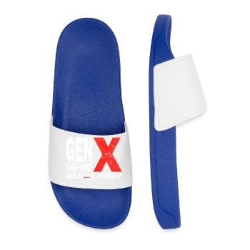 Generation X – Old School & Proud - Men’s Pool Sliders - royal blue - Front