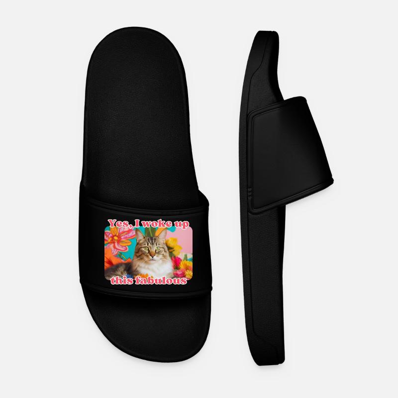 Fabulous Cat - Männer Badelatschen - Schwarz