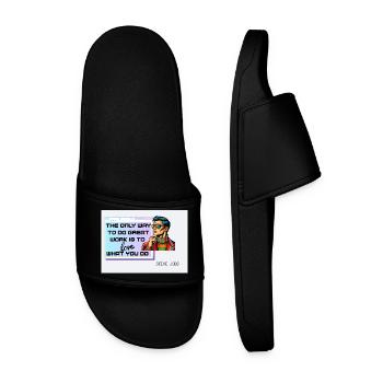 Love What You Do – Retro Pop Art Design - Men’s Pool Sliders - black - Front