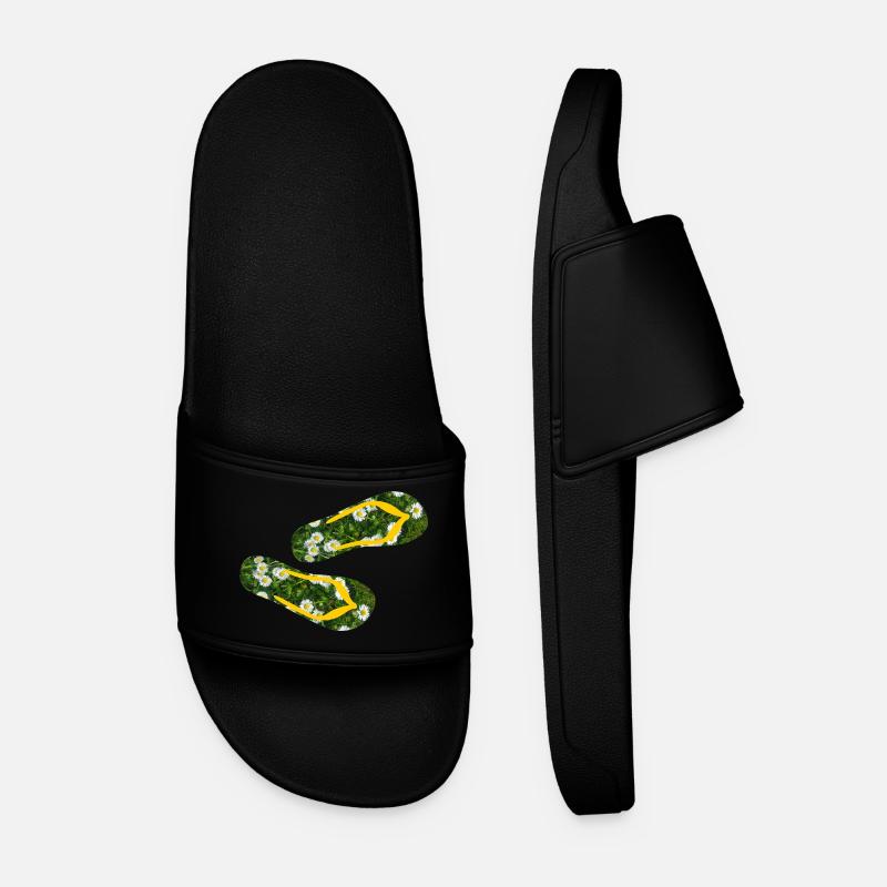 Latschen Gänseblümchen Flip Flops Camping Rasen - Männer Badelatschen - Schwarz