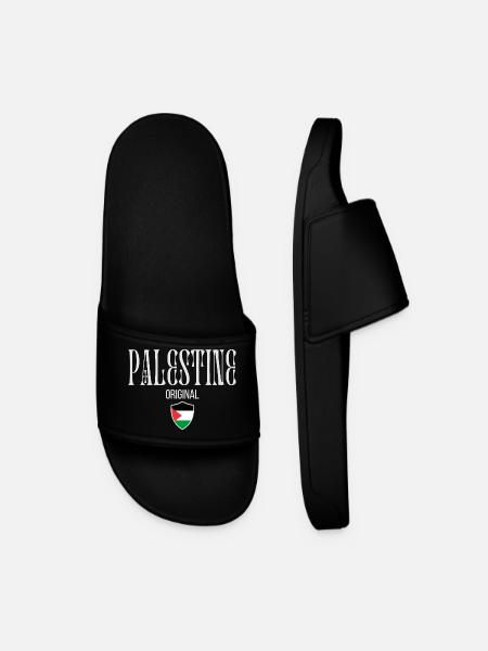I love Palestine, free Palestine - Men’s Pool Sliders - black