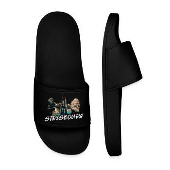 Strasbourg Cathedral – Illustration - Men’s Pool Sliders - black - Front