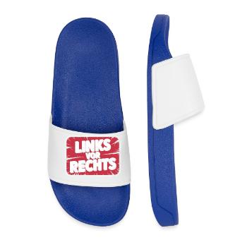 Left before Right - Alerta Antifascista - Men’s Pool Sliders - royal blue - Front