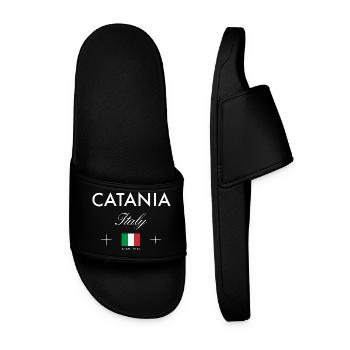 Catania Sicily Coordinates Travel Souvenir - Men’s Pool Sliders - black - Front