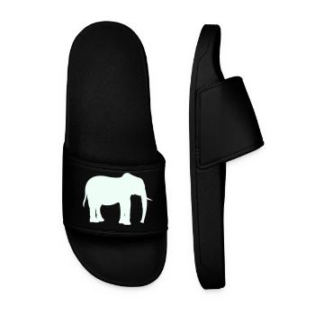 Elefant Silhouette - Männer Badelatschen - Schwarz - Vorne