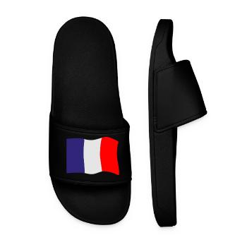 Drapeau de la France - Claquettes Homme - noir - Devant