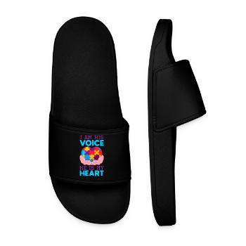 Autism Mother Heart - Men’s Pool Sliders - black - Front