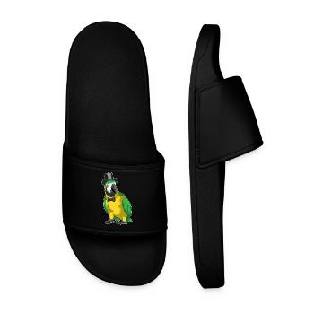 Parrot Groom Cylinder Wedding - Men’s Pool Sliders - black - Front