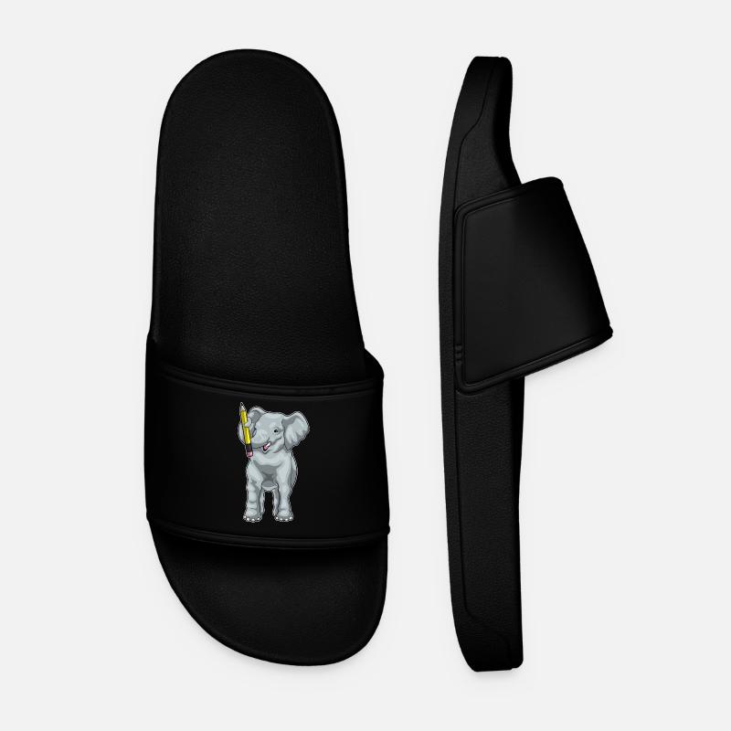 Elephant Student Pencil School - Men’s Pool Sliders - black