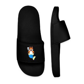 Fox Mermaid - Men’s Pool Sliders - black - Front