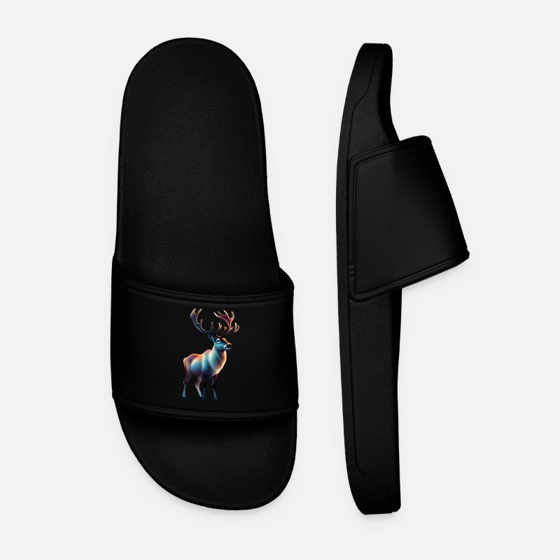 Cool looking reindeer design - Men’s Pool Sliders - black