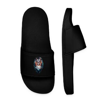 Paysage de lion majestueux Art africain - Claquettes Homme - noir - Devant