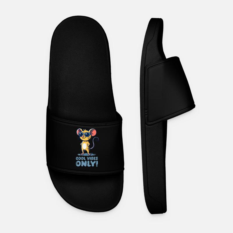 Mouse Sunglasses Cool - Men’s Pool Sliders - black