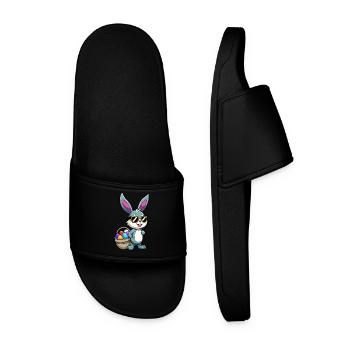 Happy Easter - Easter Bunny - Easter Egg - Gift - Men’s Pool Sliders - black - Front