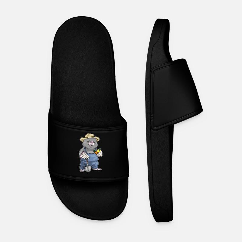 Mole Farmer Vegetables - Men’s Pool Sliders - black