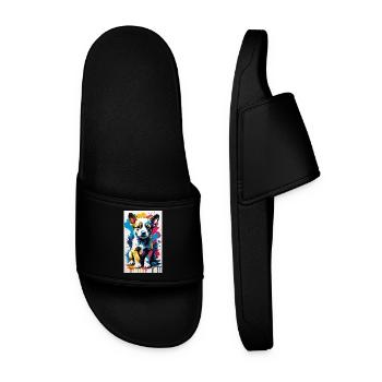 Dog Puppies | Dogs | Puppies | Dog fan - Men’s Pool Sliders - black - Front