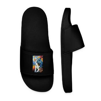 Léopard des neiges | Léopard | Prédateur - Claquettes Homme - noir - Devant