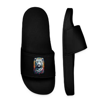 Léopard des neiges | Léopard | Prédateur - Claquettes Homme - noir - Devant