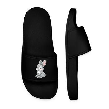 Hase - Männer Badelatschen - Schwarz - Vorne
