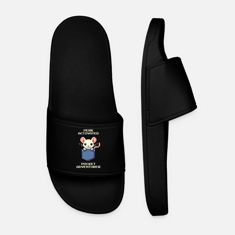 Perk Activated: Pocket Adventurer | Rat - Men’s Pool Sliders - black