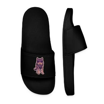 Wolf with sunglasses - Men’s Pool Sliders - black - Front