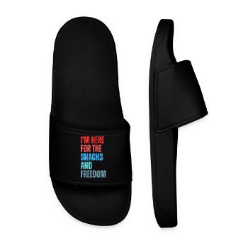 Slogan du plaisir de grignoter et liberté - Claquettes Homme - noir - Devant