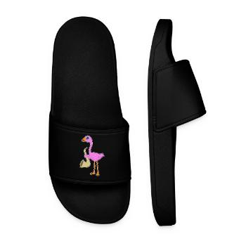 Flamingo Musiker Saxophon Musik - Männer Badelatschen - Schwarz - Vorne
