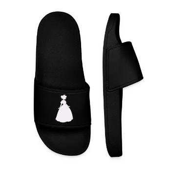 Princess silhouette in ball gown - Men’s Pool Sliders - black - Front