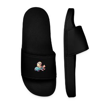Axolotl mignon, pilote de bande dessinée, caisse à savon pour enfants - Claquettes Homme - noir - Devant