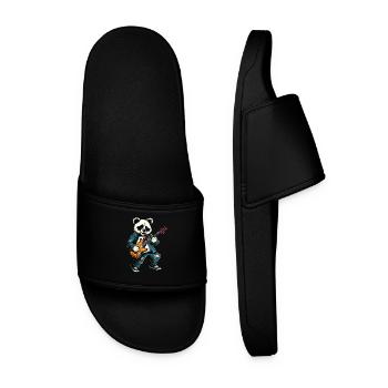 Panda Guitarist: Rock in the Animal Band - Claquettes Homme - noir - Devant