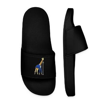 Chanteur girafe Chant au micro - Claquettes Homme - noir - Devant